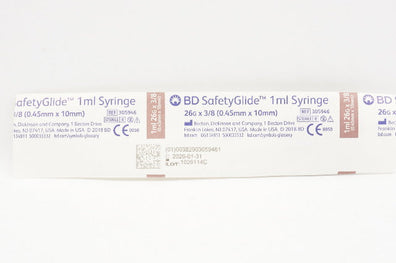 BD 305946 Safety Glide 1ml, 26G x 3/8inch